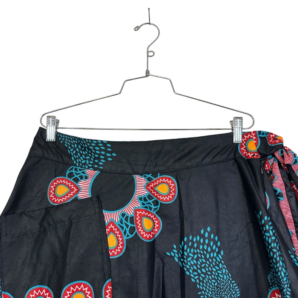 Ubuntu Nation African Print Tie Waist Skirt Boho Festival Size M - Picture 2 of 6